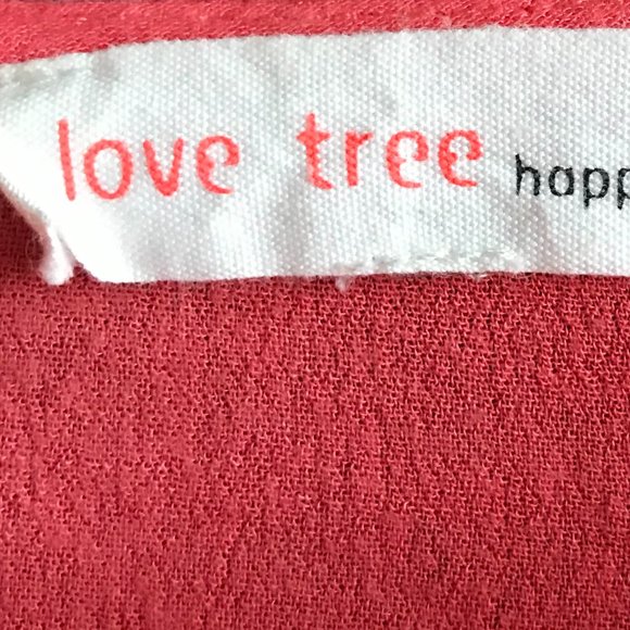 Love Tree Coral Boho Embroidered Blouse Medium - Picture 9 of 11